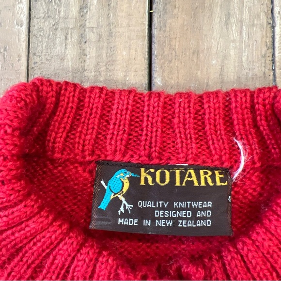 Black Sheep Vintage Wool Cardigan Sweater Women’s Large Red Knit Princess Diana - Picture 3 of 7